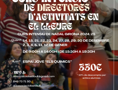 Curs intensiu de directors d’activitats de lleure a Girona Nadal 2024