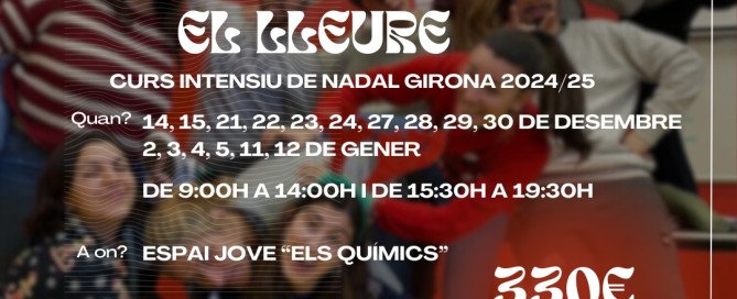 Cartell promocional del Curs intensiu de directors d'activitats de lleure a Girona, Espanya, del 14 al 30 de desembre de 2024.