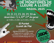 Curs intensiu de monitors de lleure a Lloret de Mar Nadal 2025 – inscripcions obertes a El Puntet. Dates desembre i gener, preu 280€, organitzat per Associació Batibull i El Puntet. Inclou cap de setmana a casa de colònies.